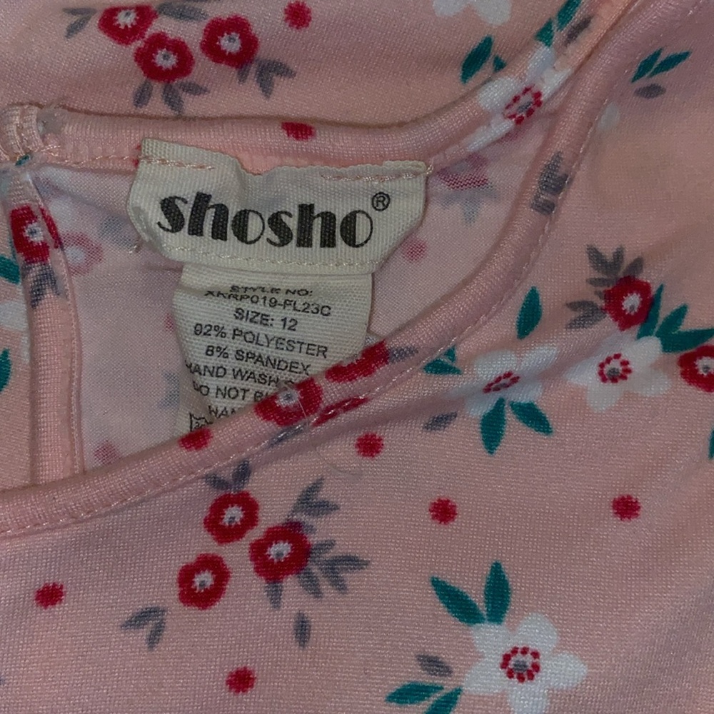 Pink Floral Romper Girls Size 12 Used - Picture 4 of 4